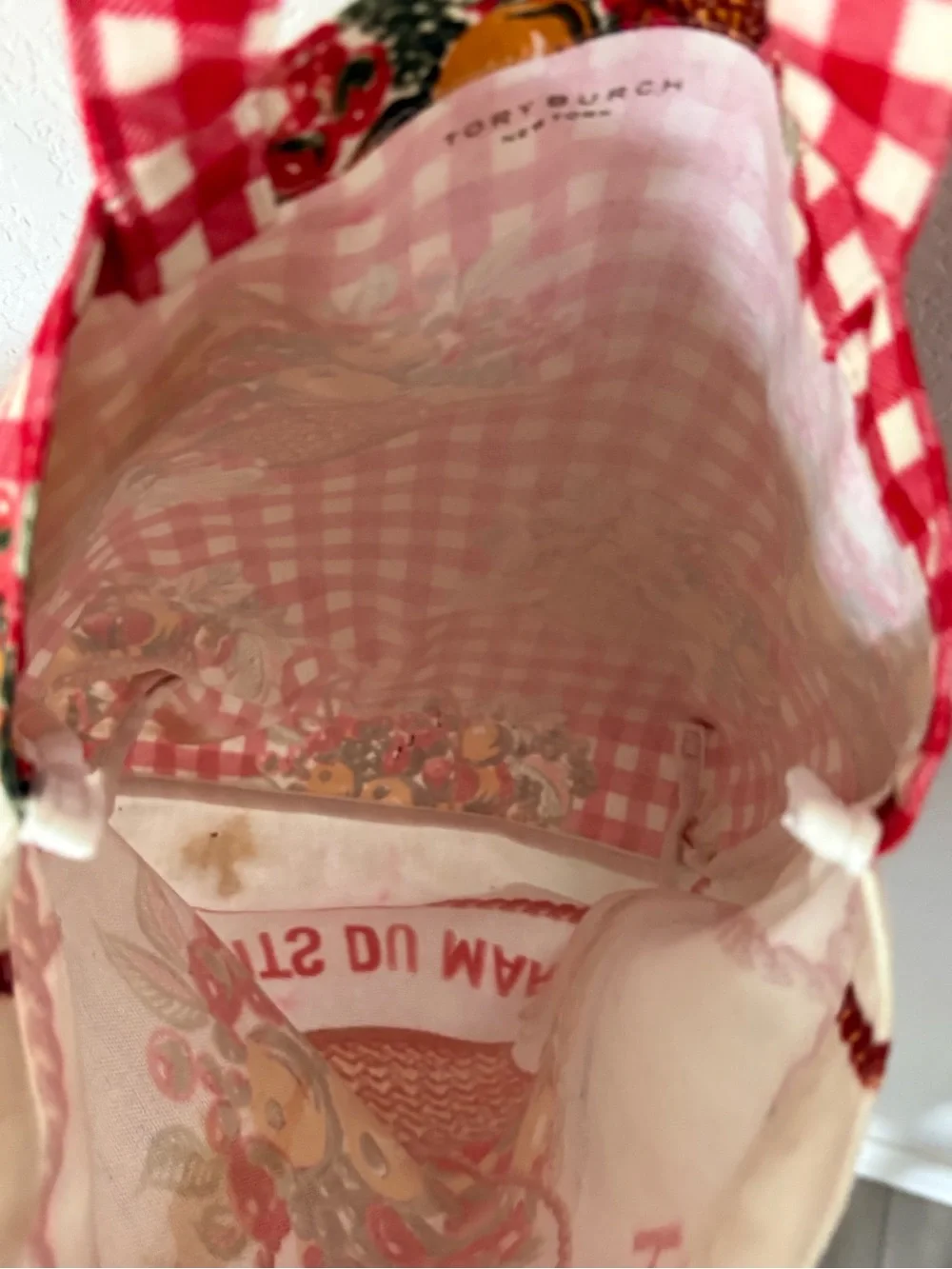 Tory Burch Fruits Du Marche Canvas Tote Bag Market Tote Cottagecore Fruit Print